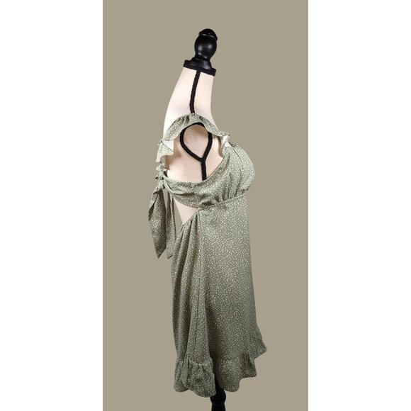 Originality Sage Flutter Sleeve Dress with Tie Back and Ruffle Hem Size XL NWT - Picture 4 of 12